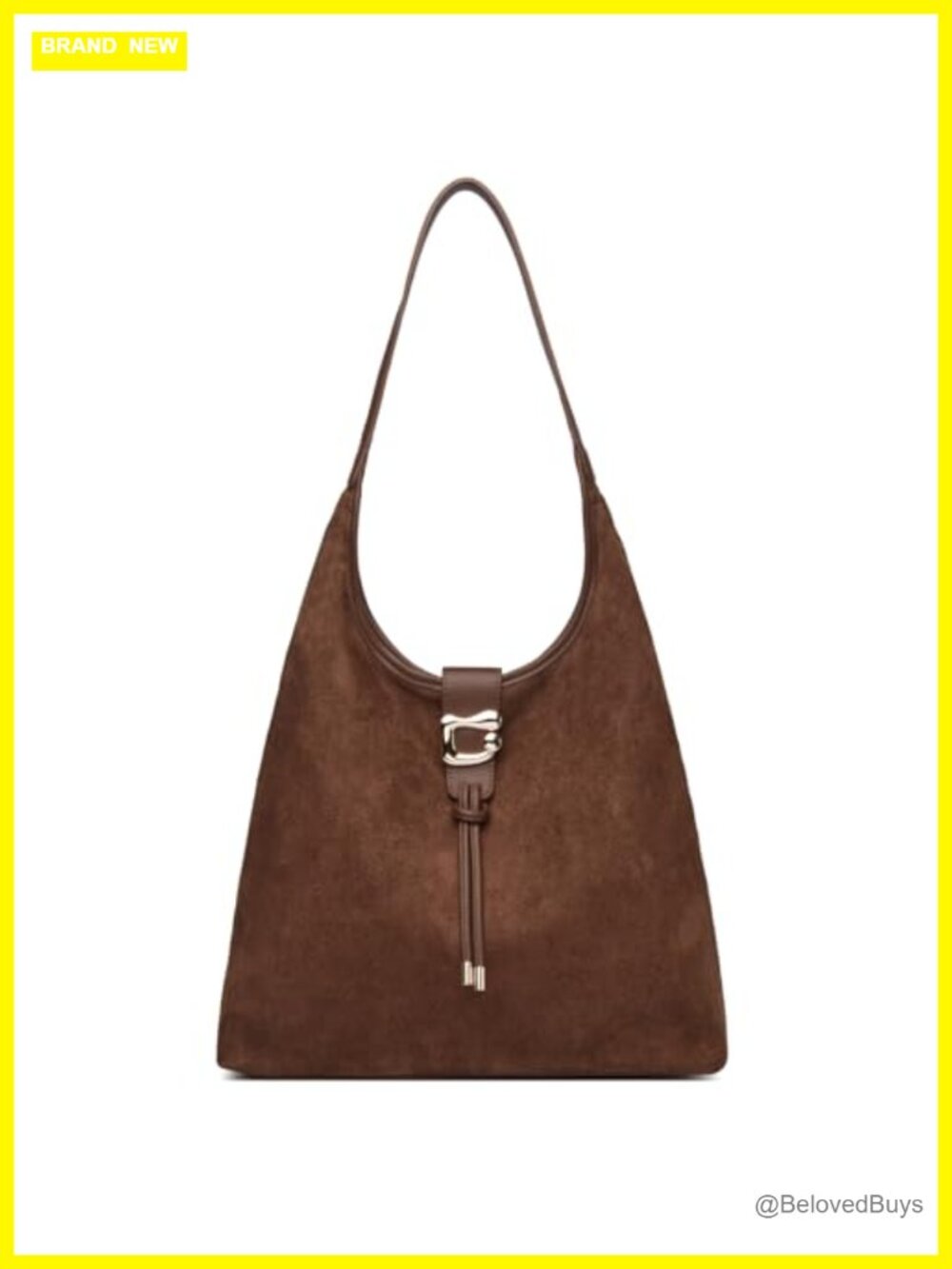 Suede Hobo Bag Large Slouchy Shoulder Purse Faux Suede Tote with Tassel